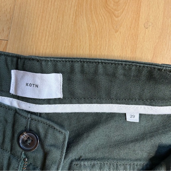 KOTN Army Green Straight Leg Utility Pant Back Flap Pockets Durable - Picture 5 of 11